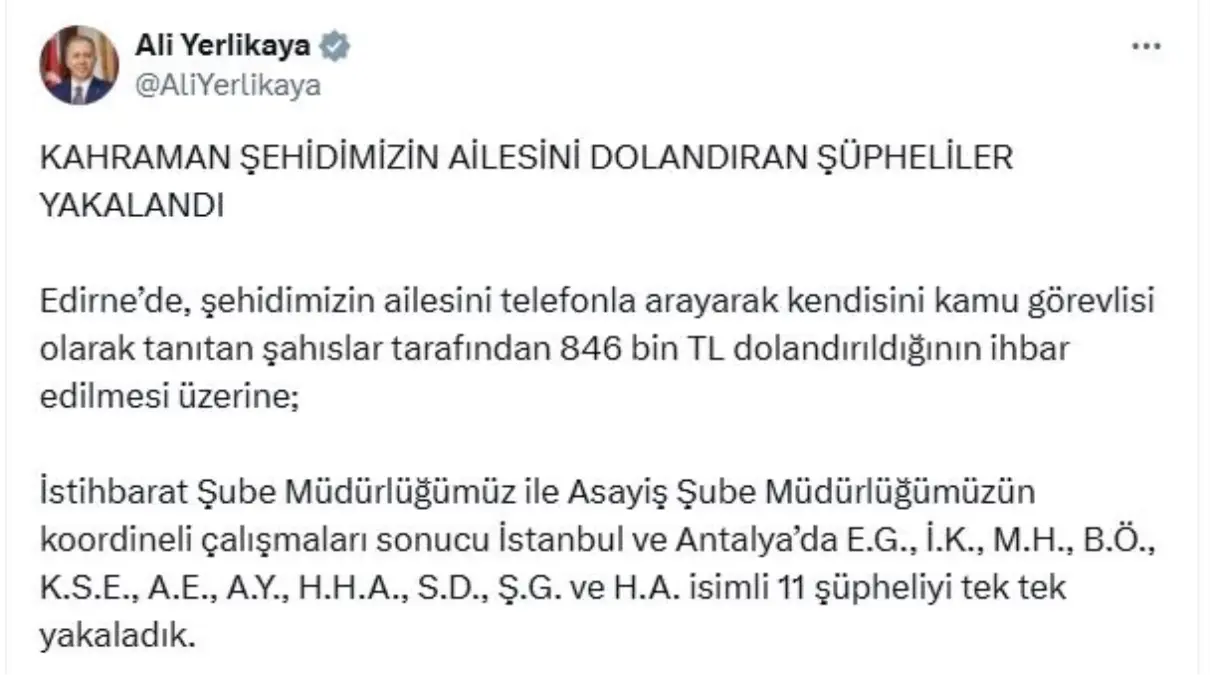 sehit ailesini dolandiran 11 supheli yakalandi wxYW68BM